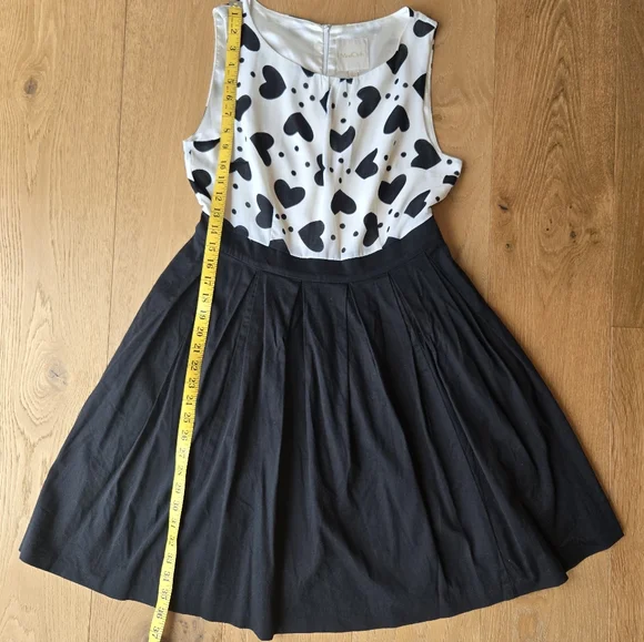 ModCloth Sweetheart Black and White Dress Size L - Picture 12 of 14